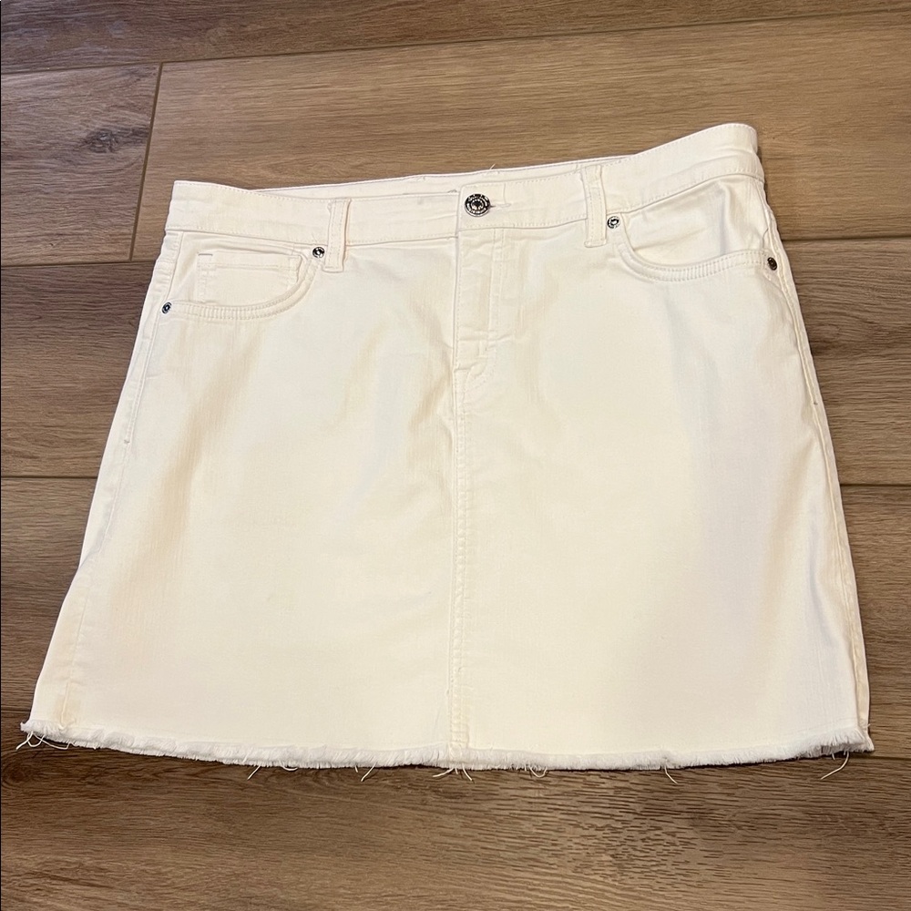 Tommy Bahama White Ella Twill Mini Jean/Denim Skirt Size 12 - Picture 2 of 16